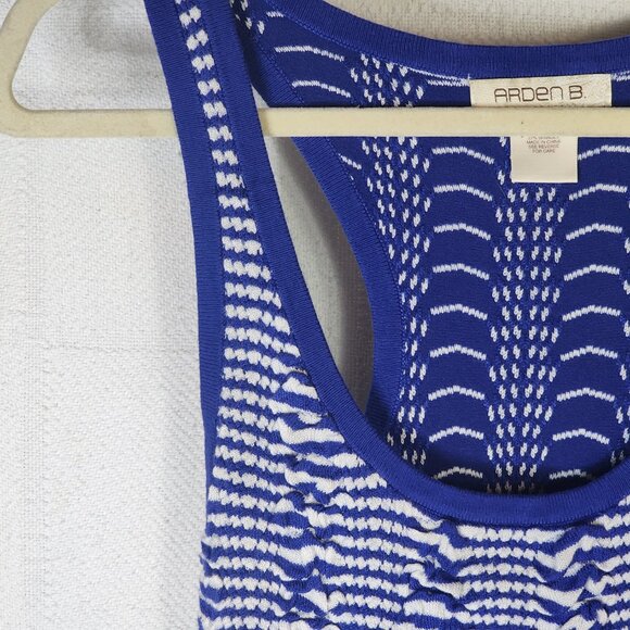 Arden B Blue Sleeveless Racer Back Sweater Rayon Span Form Fitting Dress Size S - Picture 6 of 16